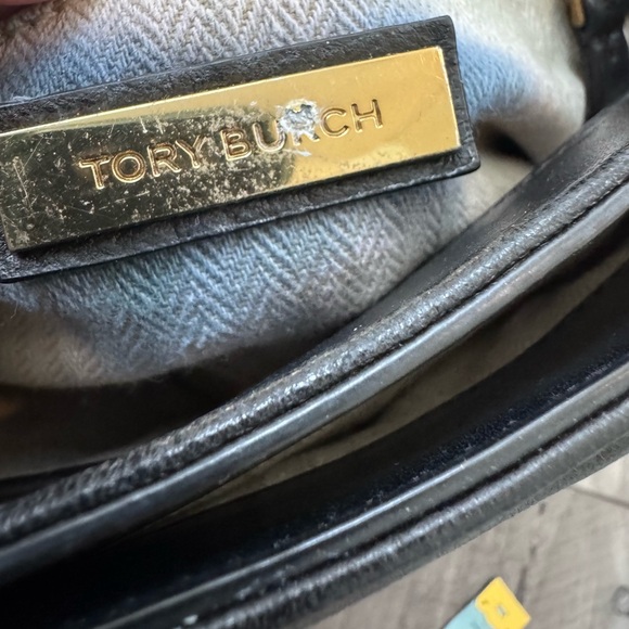 Tory Burch Kira Quilted Chevron Black Leather Purse Handbag READ - Picture 10 of 12